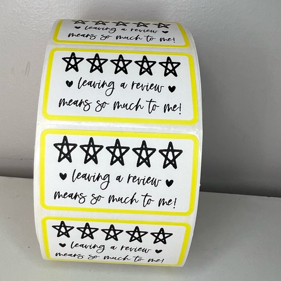 Leave a review stickers | 100 Thank you stickers Packaging Supplies NEW - Picture 7 of 12